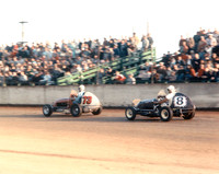 Jud Larson #8 and Johnny Roberts  Terre Haute 10-6-57