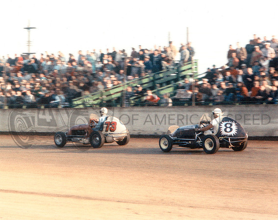 Jud Larson #8 and Johnny Roberts  Terre Haute 10-6-57