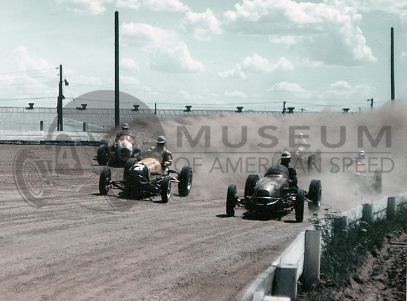 Duane Carter #7 Bob Sweikert #2 Ed Elisian Terre Haute 6-13-54