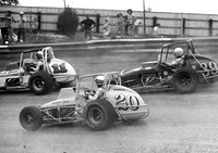 Snider #20, Engelhart #11 & Rich Vogler  Eldora 6-19-77