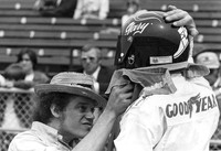 Jim Coogan helps Gary at Indy 1975