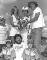 John Mahoney (podium) with Gene Crucean and Gary's sons Todd and Cary  with Paul Leffler (left) Terre Haute 8-1-76
