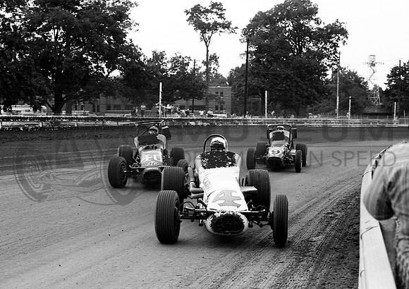 Dickson #40 Snider #4 & Foyt  Hoosier 100 9-11-71
