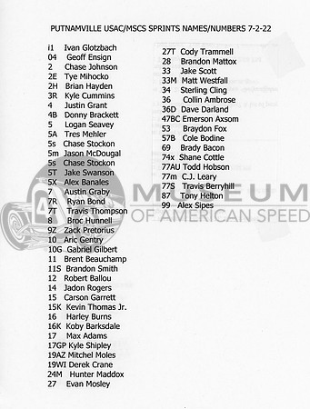 USAC/MSCS NAMES & NUMBERS