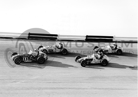 Foster #38 with Mario Andretti #1, Roger McCluskey #51 and Bruce Jacobi #4 Salem 10-2-66