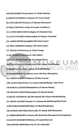 Entry List  page 2