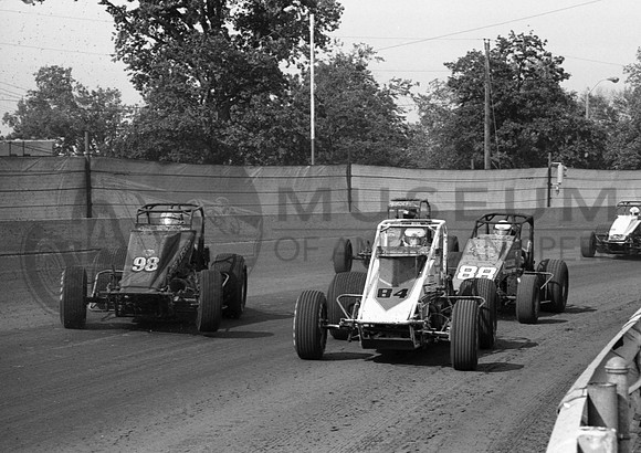 Gene Lee Gibson #84-Nemire #98-Jim Childers #88  Hoosier 100 9-10-88