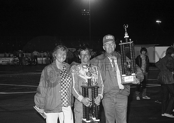 Jim & Paulie Streicher with Rich Vogler  Indy Speedrome 9-12-83