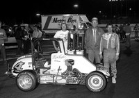 Jim & Mike Streicher with Rich Vogler  Indy Speedrome 9-12-83