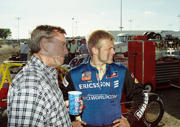with Johnny Rutherford Knoxville, IA 6-3-00