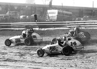 Beale #32, Joe Saldana #14 & Butch Wilkerson  Eldora 10-21-73